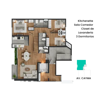 Plano del departamento — Dúplex Primer Piso